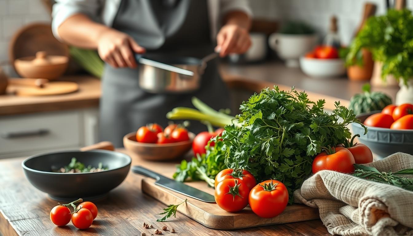 Fresh ingredients and home cooking inspiration